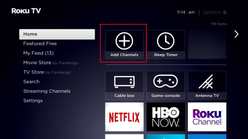 Download Apps on Hisense TV - Tap Add Channels