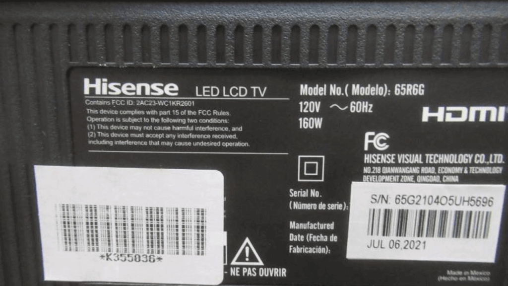 Hisense TV Serial Number