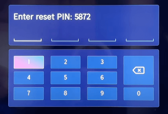 Enter the Reset PIN