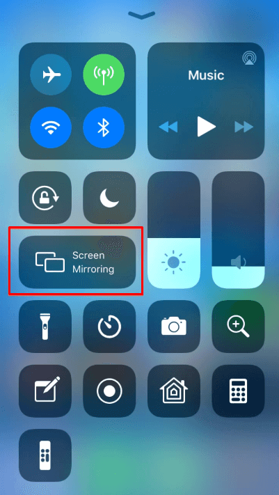 Tap the Screen Mirroring Icon